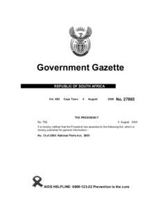 National Ports Act [No. 12 of 2005]