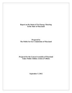 Report on the Status of Net Energy Metering