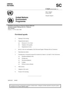 UNITED NATIONS SC UNEP/POPS/POPRC.1/1 Distr.: General