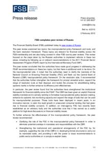 Press Release for Russia peer review