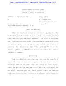 Case 2:13-cv[removed]MLCF-ALC Document 131 Filed[removed]Page 1 of 32  UNITED STATES DISTRICT COURT EASTERN DISTRICT OF LOUISIANA JONATHAN P. ROBICHEAUX, ET AL.