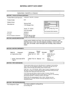 MATERIAL SAFETY DATA SHEET  Hydrochloric Acid 20% v/v Solution SECTION 1 . Product and Company Idenfication  Product Name and Synonym: