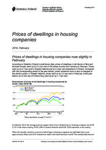 Housing[removed]Prices of dwellings in housing companies 2014, February