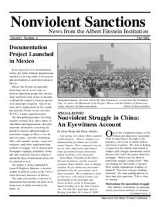 Nonviolent Sanctions  News from the Albert Einstein Institution Volume I Number 2