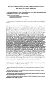 REGULAR ADJOURNED SESSION OF THE COUNTY COMMISSION OF BROOKE COUNTY, WEST VIRGINIA, HELD TUESDAY, MARCH 3, 2015 -0The County Commission of Brooke County, West Virginia met in regular adjourned session this rd 3 day of Ma