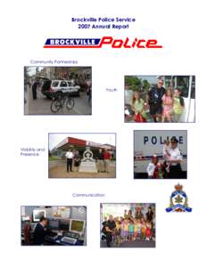 Brockville Police Service 2007 Annual Report Community Partnerships  Youth