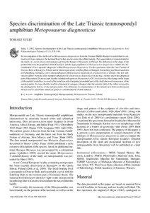 Species discrimination of the Late Triassic temnospondyl amphibian Metoposaurus diagnosticus TOMASZ SULEJ