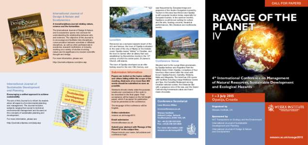 Earth / Sustainable architecture / Sustainable building / Environmentalism / Wessex Institute of Technology / Environmental resources management / Sustainable development / Sustainability / Environment / Environmental social science / Environmental economics