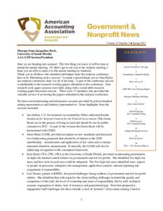 Government & Nonprofit News Volume 35 Number 2 ■ Spring 2013 contents