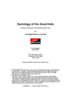 Sociology / Anarchism / Anti-fascism / Political culture / Anarchist schools of thought / Libertarian socialism / Social anarchism / Individualist anarchism / Outline of anarchism / Political philosophy / Social philosophy / Issues in anarchism