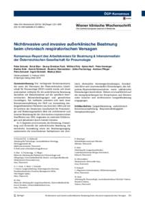 ÖGP-Konsensus Wien Klin Wochenschr (Suppl 1]:S1–S36 DOIs00508z Nichtinvasive und invasive außerklinische Beatmung beim chronisch respiratorischen Versagen