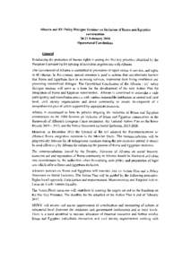 Albania and EU Policy Dialogue Seminar on Inclusion of Roma and Egyptian communities[removed]February 2014 Operational Conclusions  General