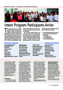 special feature: us-german internship program  Intern Program Participants Arrive T