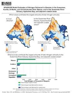 SPARROW Model Estimates of Nitrogen Delivered to Streams in the Suwannee, Aucilla, St Marks, and Ocholockonee River Basins, and to the Suwannee River Estuary, Apalachee Bay, and adjacent coastal areas Which areas contrib