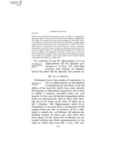 JEFFERSON’S MANUAL § 587–§ 588 fied for the conclusion of the proposed recess (V, [removed]A Committee of the Whole takes a recess only by permission of the House (V, 6669–6671; VIII, [removed]The motion for a recess