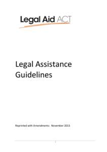 Legal Assistance Guidelines Reprinted with Amendments: November[removed]