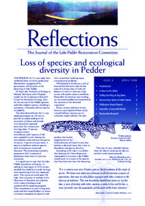 Reflections The Journal of the Lake Pedder Restoration Committee Loss of species and ecological diversity in Pedder The results of a 21 year study have