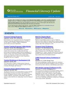 Financial Literacy Update(September /October  2014)