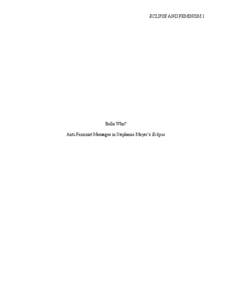 Twilight series / Gender / Edward Cullen / Twilight / Bella Swan / Buffy the Vampire Slayer / Feminism / The Twilight Saga: Eclipse / Eclipse / Literature / Fantasy / Fiction