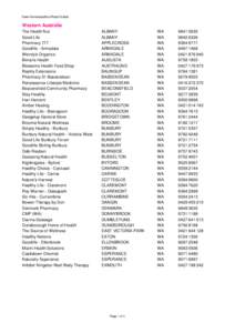 Owen Homoeopathics Retail Outlets  Western Australia