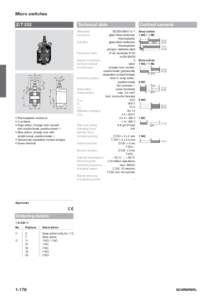 Micro switches Z/T 232 Technical data Standards: Enclosure: