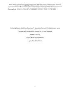 Format changes have been made to facilitate reproduction. While these research projects have been selected as outstanding, other NFA EFOP and APA format, style, and procedural issues may exist. Running head: EVALUATING A