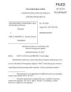 FILED NOT FOR PUBLICATION UNITED STATES COURT OF APPEALS OCT[removed]MOLLY C. DWYER, CLERK