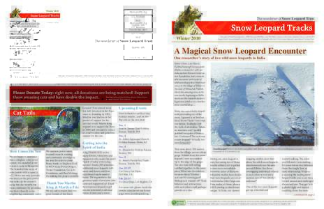 WinterNon-profit Org U.S. Postage  The newsletter of Snow Leopard Trust
