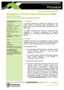 Management of Public Interest Disclosures (PID) - Procedure - Darling Downs Hospital and Health Service