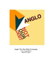 Anglo: Not Our Debt Campaign www.notourdebt.ie ‘How-To’ Pack Welcome, You may be reading this because you would like to organise a public or community