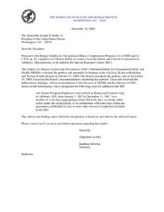 Health / Occupational safety and health / Industrial hygiene / Medicine / Safety engineering / Radiation dose reconstruction / Energy Employees Occupational Illness Compensation Program / Attleboro /  Massachusetts / Ionizing radiation / National Institute for Occupational Safety and Health / Radiobiology / Safety