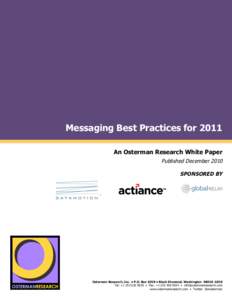 Messaging Best Practices for[removed]by An Osterman Research White Paper Published December 2010 (