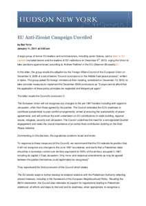 EU Anti-Zionist Campaign Unveiled