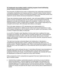 Sexual violence / Rape / Misogyny / Sex crimes / Sexual abuse / Campus sexual assault / Sexual harassment / Violence against women / University of California / Domestic violence / Violence / Initiatives to prevent sexual violence