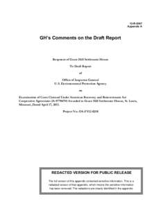 Appendix A (redacted): Examination of Costs Claimed Under American Recovery and Reinvestment Act Cooperative Agreement 2A[removed]Awarded to Grace Hill Settlement House, St. Louis, Missouri