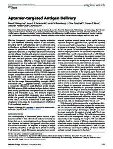 Aptamer-targeted Antigen Delivery