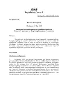 立法會 Legislative Council LC Paper No. CB[removed]) Ref: CB1/PL/DEV Panel on Development Meeting on 25 May 2010