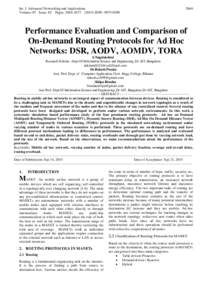 Int. J. Advanced Networking and Applications Volume: 07 Issue: 02 Pages: ISSN: Performance Evaluation and Comparison of