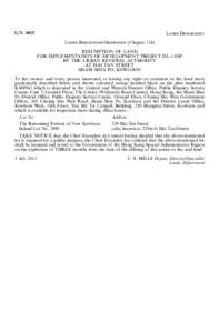 G.N[removed]Lands Department Lands Resumption Ordinance (Chapter 124) RESUMPTION OF LAND FOR IMPLEMENTATION OF DEVELOPMENT PROJECT DL-1:SSP