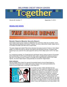 Volume 36, Number 17  September 15, 2014 HEADLINE NEWS