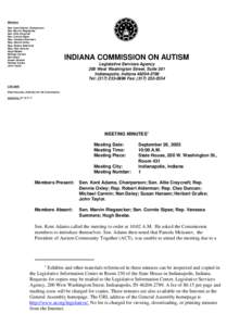 Members Sen. Kent Adams, Chairperson Sen. Marvin Riegsecker Sen. Allie Craycraft Sen. Connie Sipes Rep. Vanessa Summers