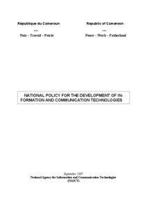 Computing / Development / Information society / Internet governance / World Summit on the Information Society / Information and communications technology / Cameroon / Information and communication technologies in education / National Telecommunications and Information Administration / Technology / Communication / Information technology