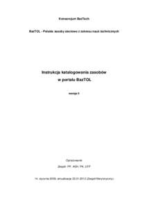 Instrukcja katalogowania zasobów BazTOL w 5_2012_ PDF