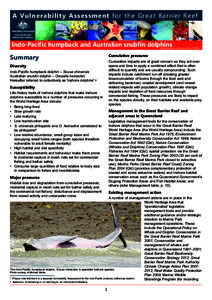A Vulnerability Assessment for the Great Barrier Reef Indo-Pacific humpback and Australian snubfin dolphins Information valid as of Feb 2012 Summary