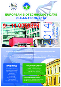 CLUJ-NAPOCA ROMANIA 9 – 11 OCTOBER  2014