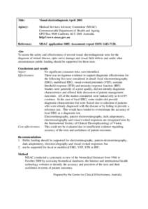 Electrophysiology / Biology / Medical tests / Electroretinography / Evoked potential / Electrooculography / Retina / VEP / Multifocal technique / Electrodiagnosis / Medicine / Medical diagnosis