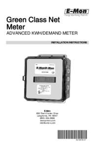 Green Class Net Meter Install Manual