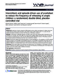 Intermittent and episode-driven use of pranlukast to reduce the frequency of wheezing in atopic children: a randomized, double-blind, placebo-controlled trial