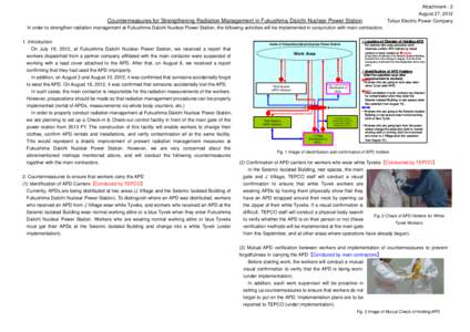 Attachment - 2 August 27, 2012 Tokyo Electric Power Company Countermeasures for Strengthening Radiation Management in Fukushima Daiichi Nuclear Power Station In order to strengthen radiation management at Fukushima Daiic