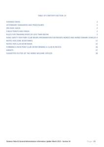 TABLE OF CONTENTS SECTION 14 DISTANCE RIDES 2 VETERINARY STANDARDS AND PROCEDURES 2 PRE-RIDE CHECK